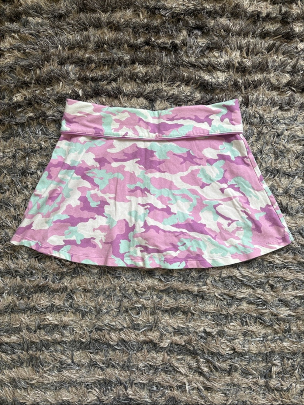 Pastel Pink & Mint Camouflage Cotton Skort Fit Women’s S